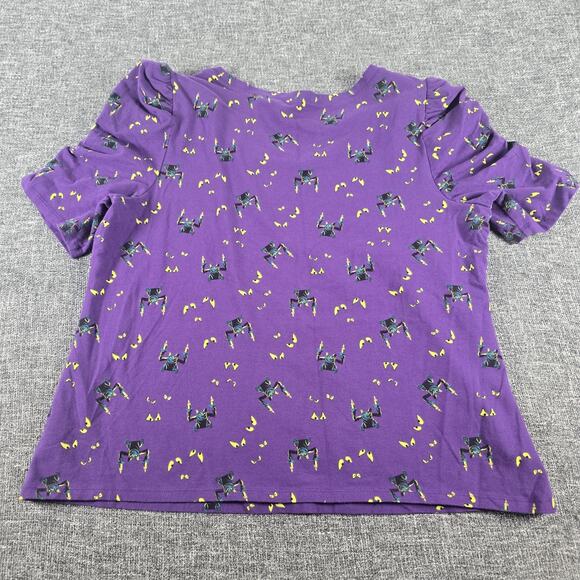 Torrid Size 1 Disney Haunted Mansion Punk Goth Gargoyle Puff Sleeve Top - Picture 2 of 6